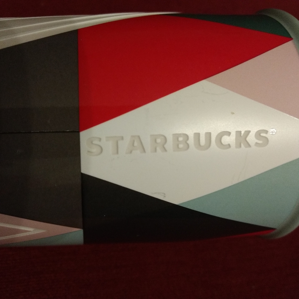 Starbucks Geometric Triangle Coffee Cup/Mug Ceramic Travel Tumbler 12oz No Lid